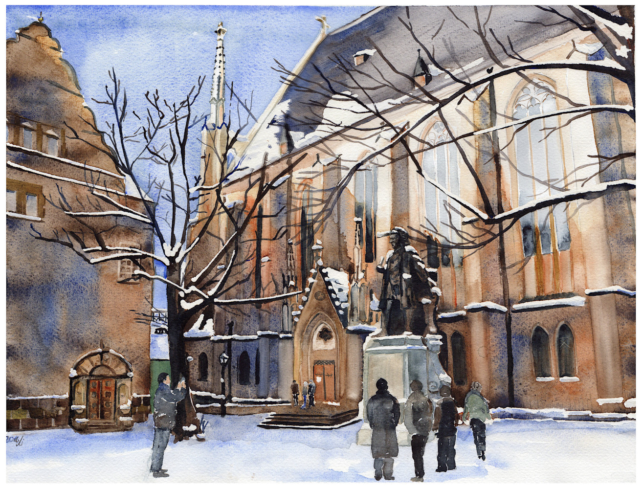 Kunstwerk von Claudia Meinecke - Landschaft im Schnee