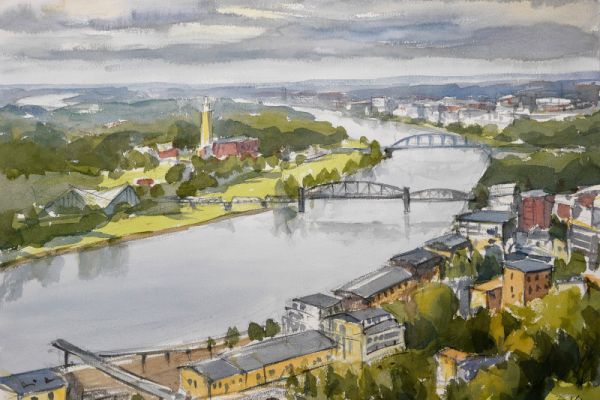 Gemälde Elbe Magdeburg