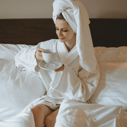 Gast geniesst Urlaub im Schlosshotel