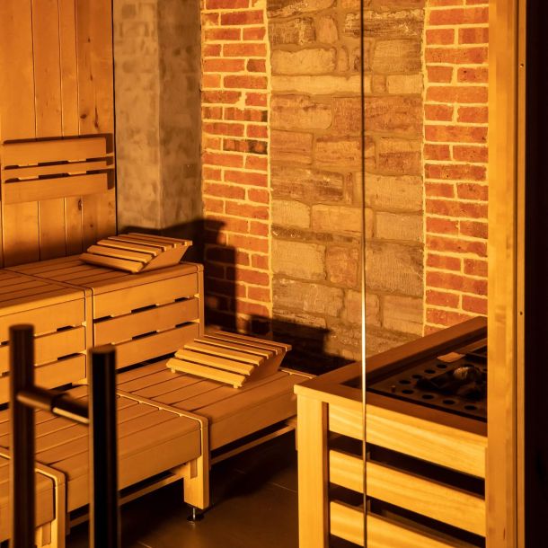Blick in die Sauna im Wellnessgewölbe