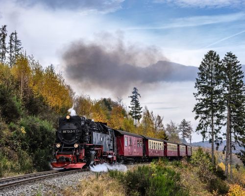 Brockenbahn mit Dampflokomotive