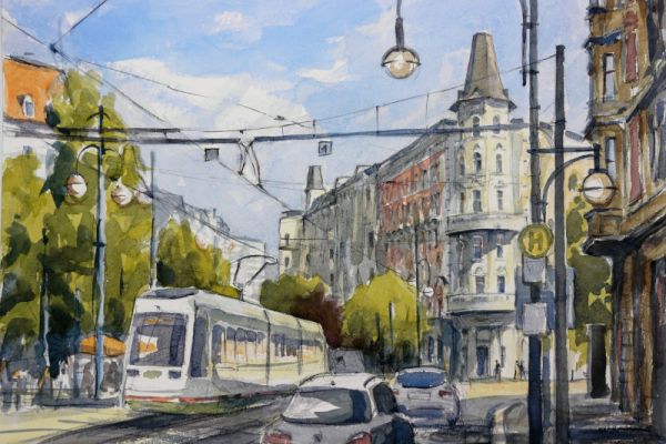 Gemälde Hasselbachplatz Magdeburg
