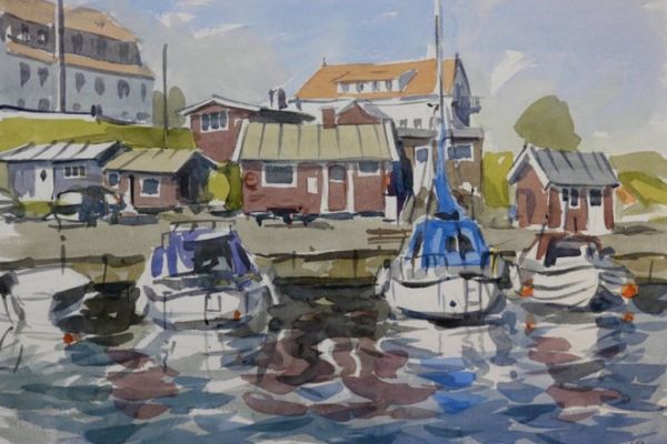 Gemälde Bornholm Hafen