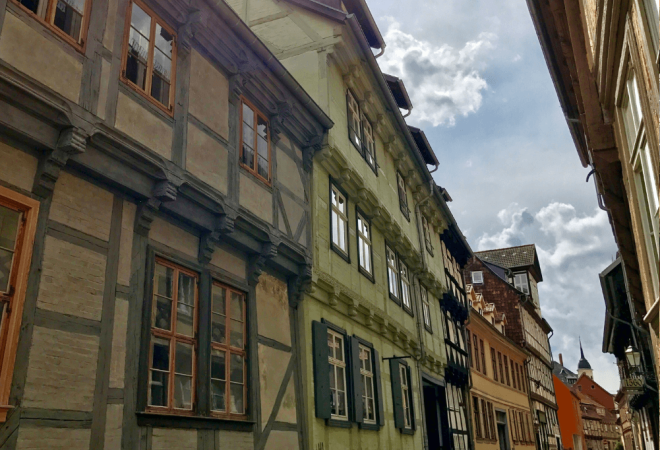 Fachwerk-Fassaden in Quedlinburg
